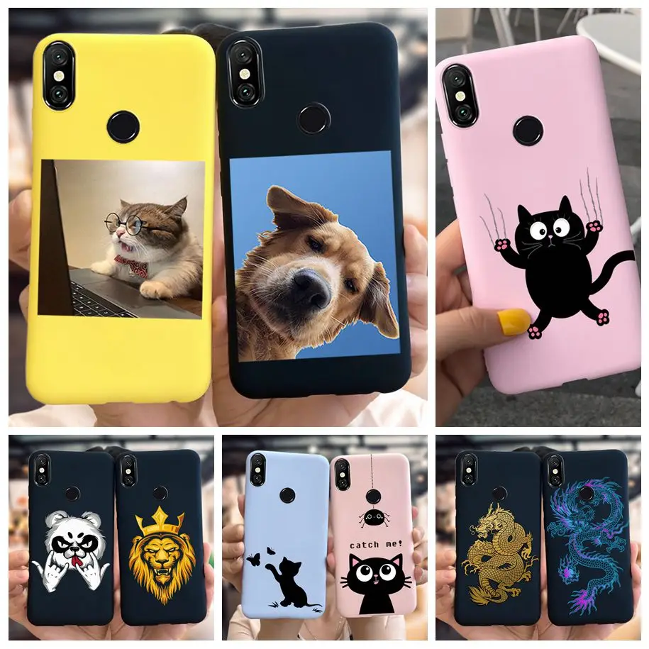

Для Xiaomi Redmi 6 Pro Чехол Redmi Note 6 Pro Candy ТПУ Матовые Чехлы Для Redmi Note 6 Pro Mi A2 Lite Задняя Крышка Мягкий Дом Мультфильм