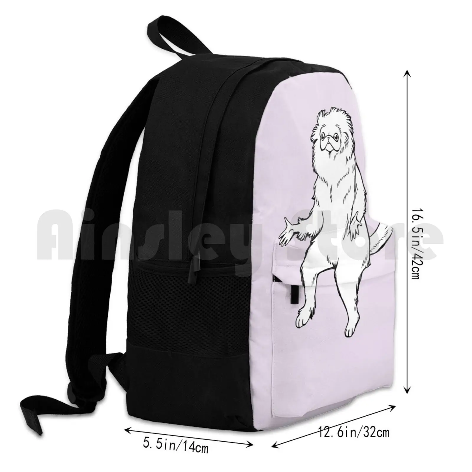 Mochila impermeável ao ar livre, gato persa guardião design, camping e viagens, branco e branco