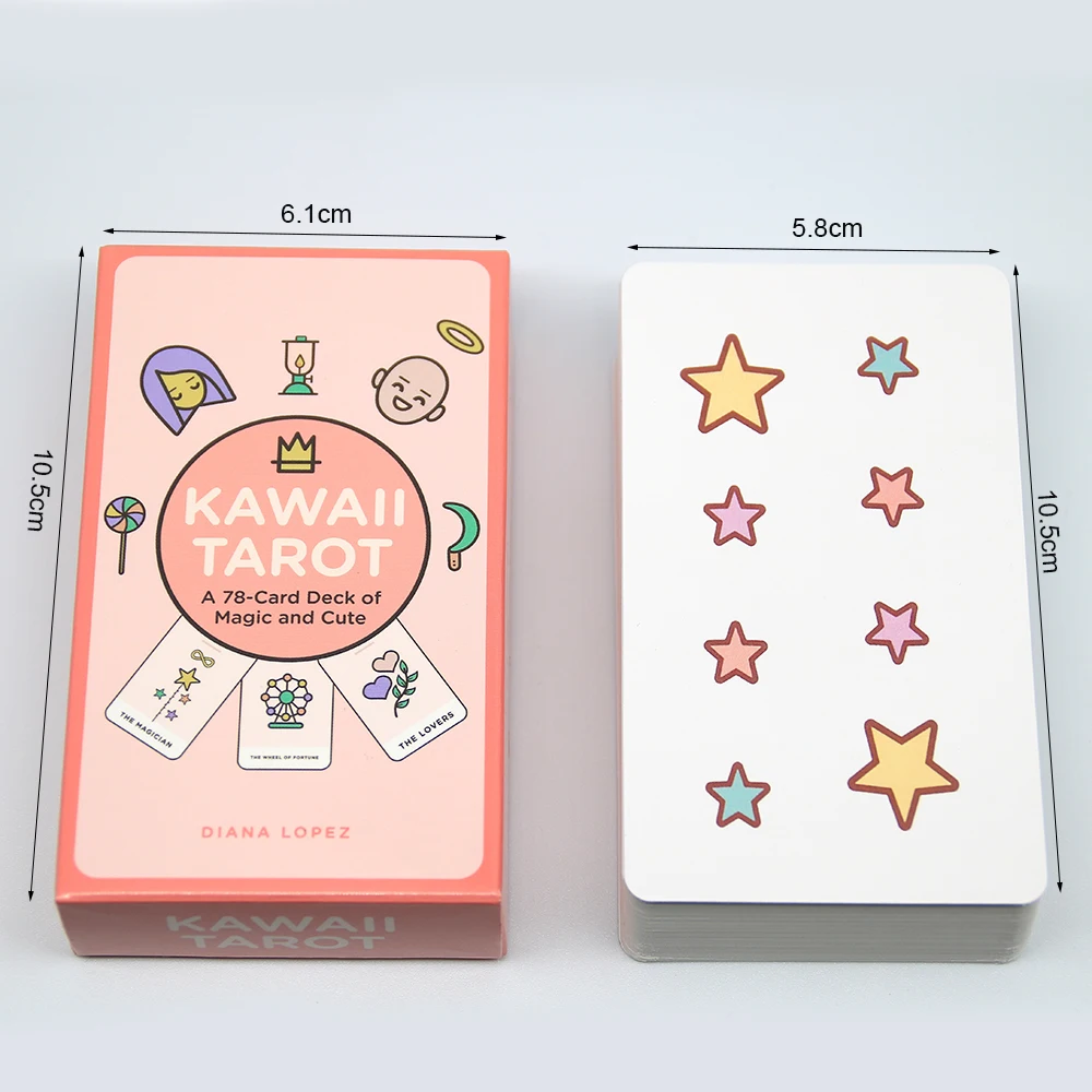 Kawaii Tarot 78 Card Deck of Magic and Cute Card Book Diana Lopez  features Sweet Pastel-colored Design kawaii collectors alike