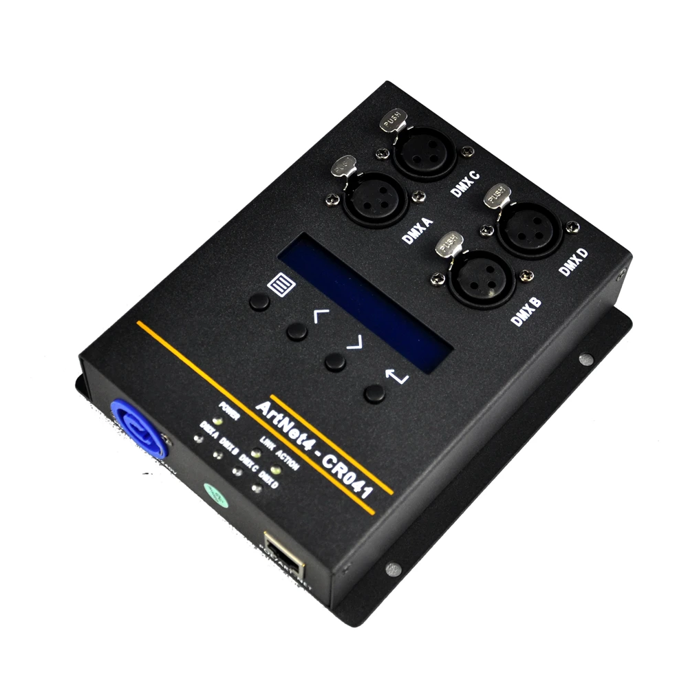 Gigertop TP-CR041R 4 Way DMX512 Output Artnet Controller Box Led Matrix Light Console Power Con