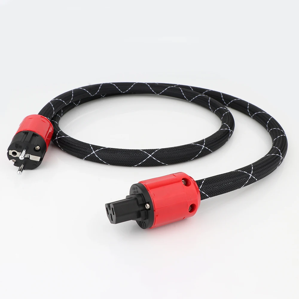 10AWG HiFi وصلة كابل الطاقة الاتحاد الأوروبي/الولايات المتحدة/الاتحاد الأفريقي التيار المتناوب الحبل التيار المتناوب اوديوفيلي مع الاتحاد الأوروبي الروديوم مطلي التوصيل ل HiFi مكبر للصوت CD مشغل ديفيدي