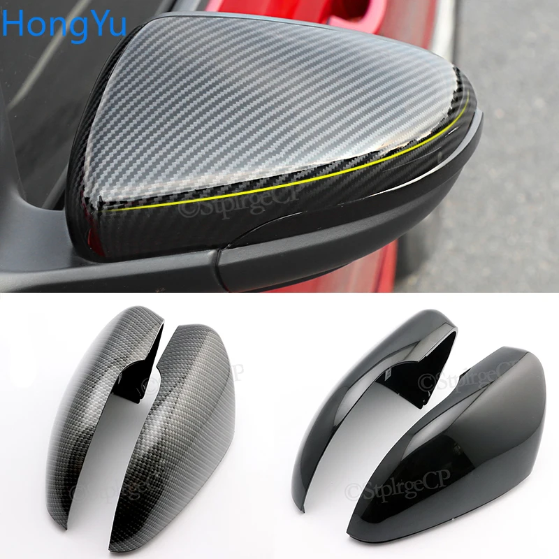 2PCS Side Car Mirror Covers Caps for VW Golf 6 GTI 6 Golf 6 R MK6 R20 Touran Pair Wing RearView Mirror Case Cover Trim Cap Black