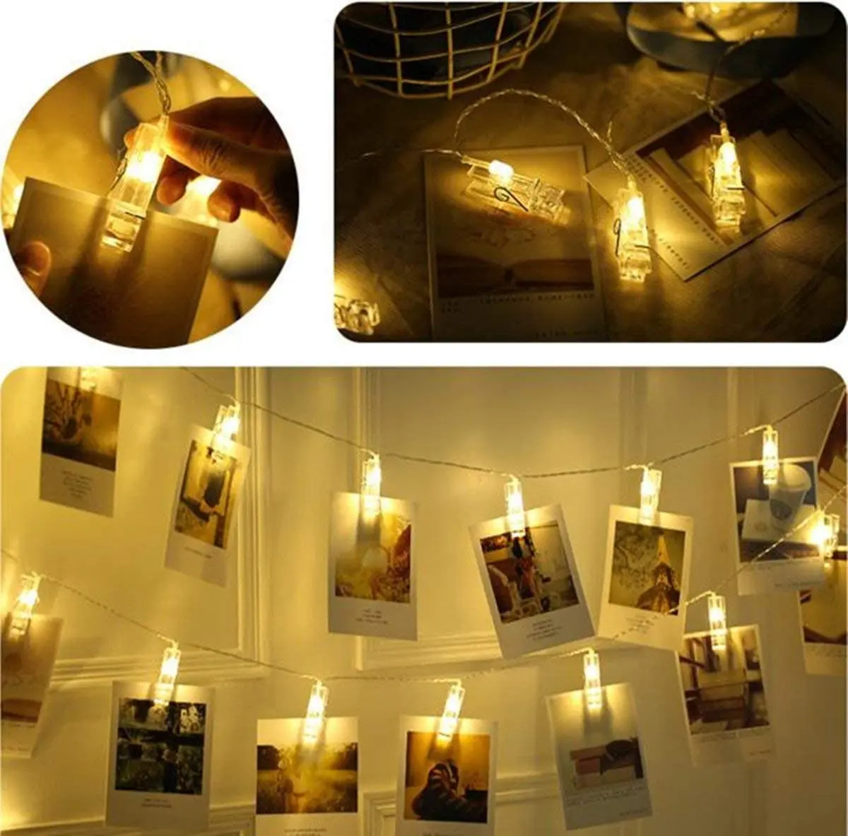 Led Foto Clip String Lichter Fairy Twinkle String Lichter Hochzeit Home Decor Lichter für Hängen Fotos Karten Artwork Weiß