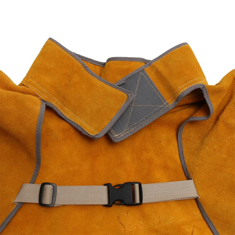 Durable Cow Split Long Leather Welding Industrial Work Safety Clothing Heat Insulation Flame Resistant Protective Clothes