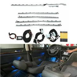 Adecuado para Passat B8 B8.5 luz ambiental multicolor puerta de coche y barra de luz de escritorio de instrumentos, admite modo de respiración de 30 colores