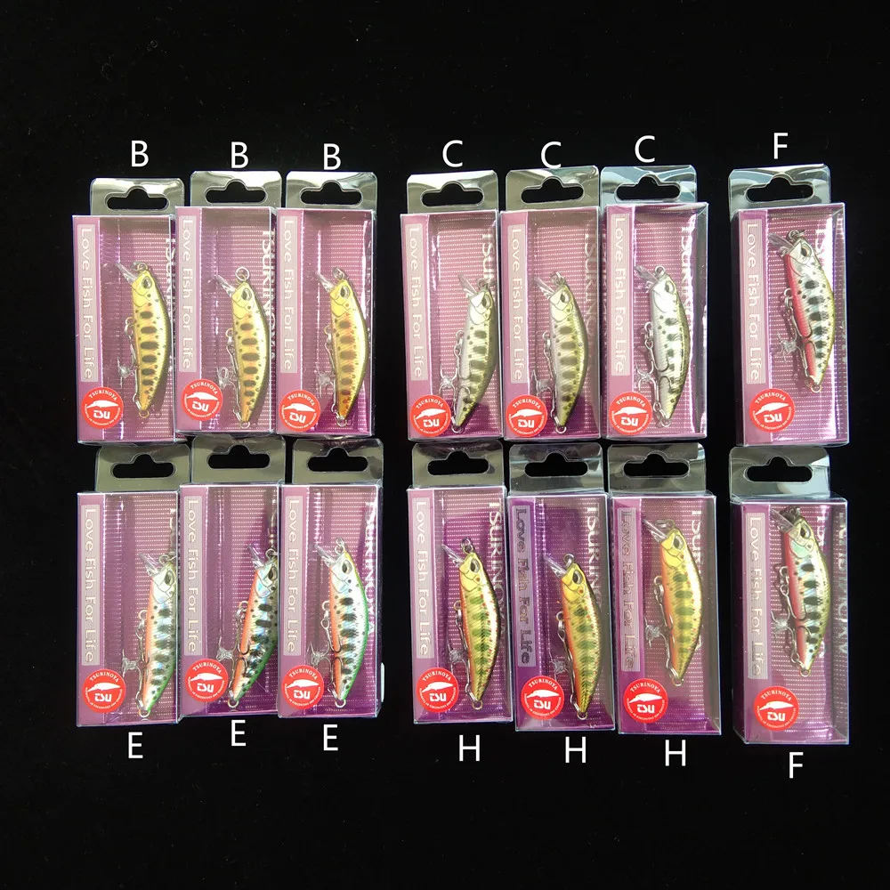 Tsurinoya 14pcs Hot Sale DW63 sinking Mini Minnow Bait 50mm 5g Fishing Hard Lures Lifelike 3D Fish Eyes