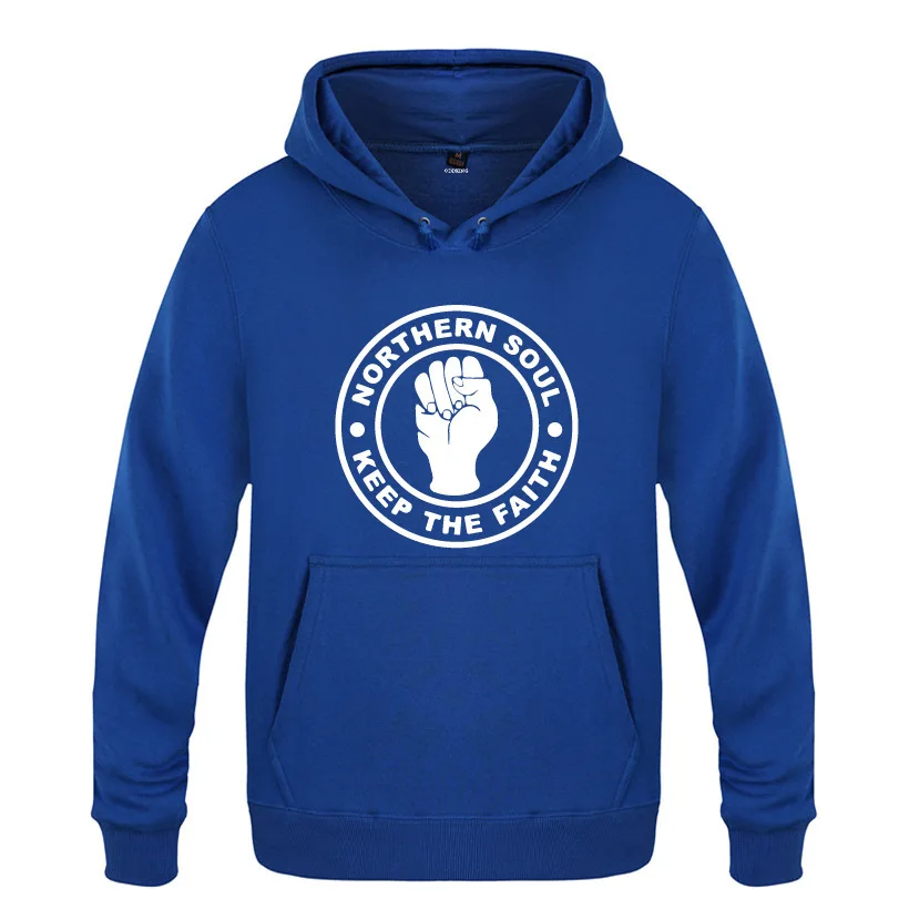 NORTHERN SOUL KEEP THE FAITH Rock Hoodies Men Fleece Long Sleeve Hooded Sweatshirt Winter Man Hip Hop Fitness Pullover Overcoat