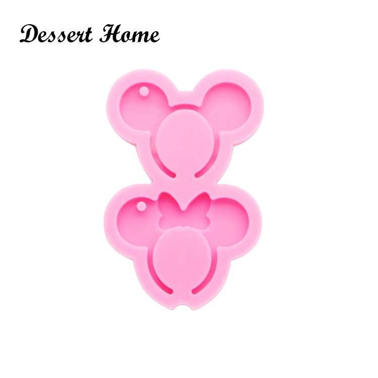 DY0189 moldes de resina epoxi para joyería, diadema de ratón brillante, molde de llavero de silicona para manualidades, Diy