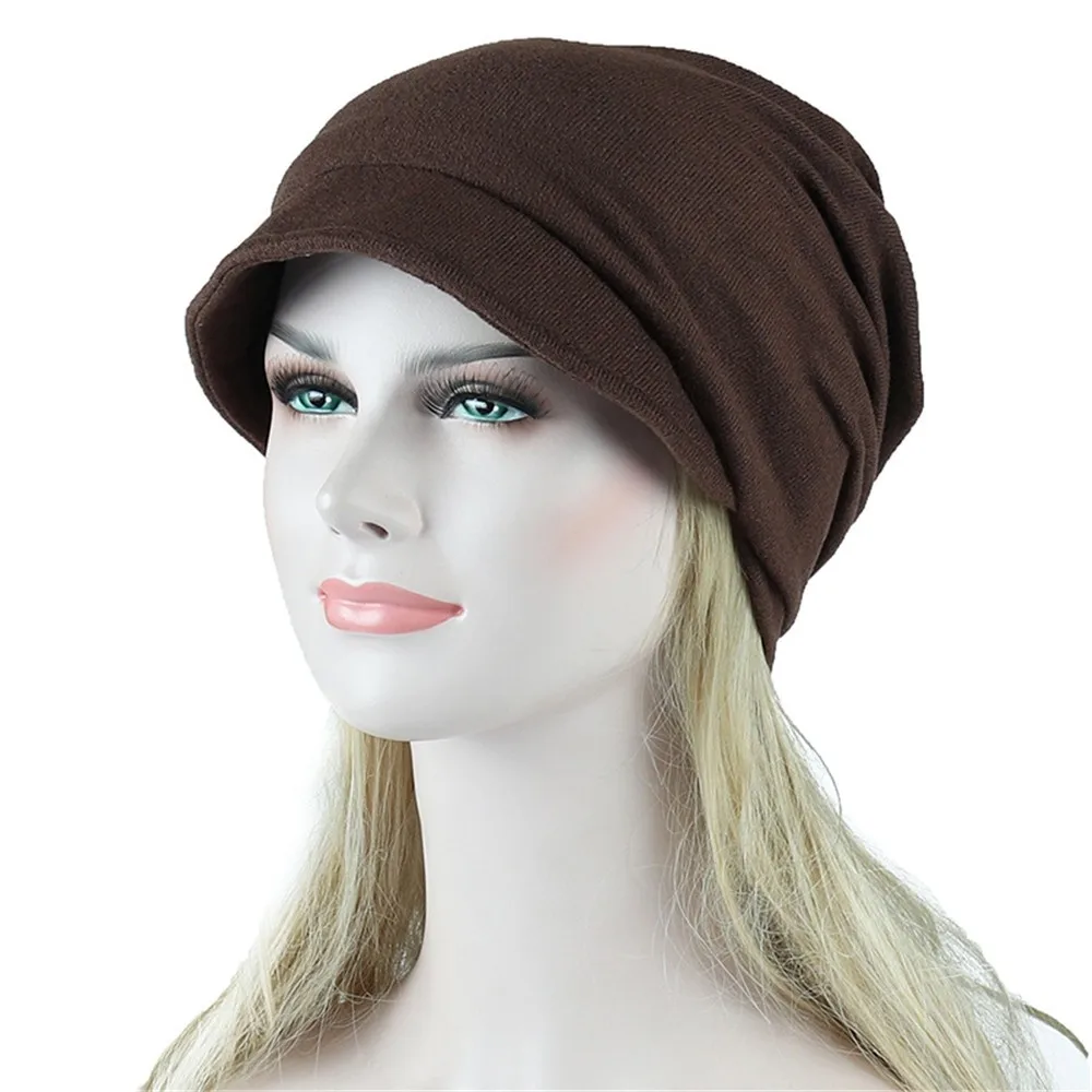 Boné de turbante para mulher muçulmano liso aba chapéus estiramento turbante perda de quimio cabeça envoltório beanie casual cabeça envoltório cachecol senhoras chapéu de cabelo