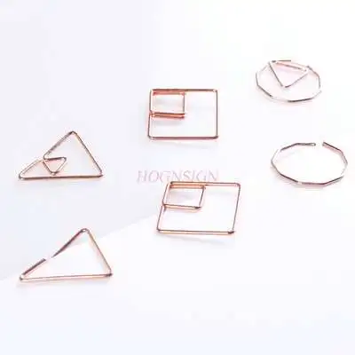 12pcs Rose Gold Geometric Paper Clip Paper Clip Cartoon Paper Clip Paper Clip Shape Pin