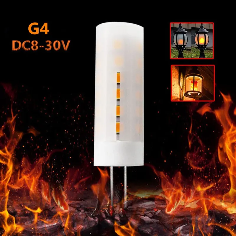 

G4 LED Flame Fire Lamp Effect Simulated Nature 3W Corn Bulbs Decoration Lamp Bar Hotel Bedroom Dynamic Moving Flame Light