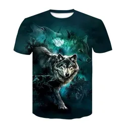 Summer 3D Cool Style teen wolf Men t-shirt Interesting Animal graphic t shirts Personality Hip Hop Print short sleeve t-shirts