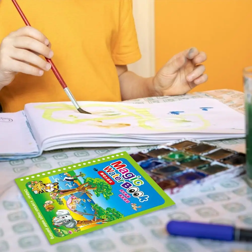 Giocattolo Montessori libro da colorare riutilizzabile libro da disegno d'acqua magica giocattoli sensoriali per la prima educazione per bambini libro di pittura regalo di compleanno