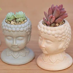 Concrete Mold Succulent Plant Container Cement Mould Buddha Head Design Desktop Decor Potted Plant Flower Pot Clay Mold