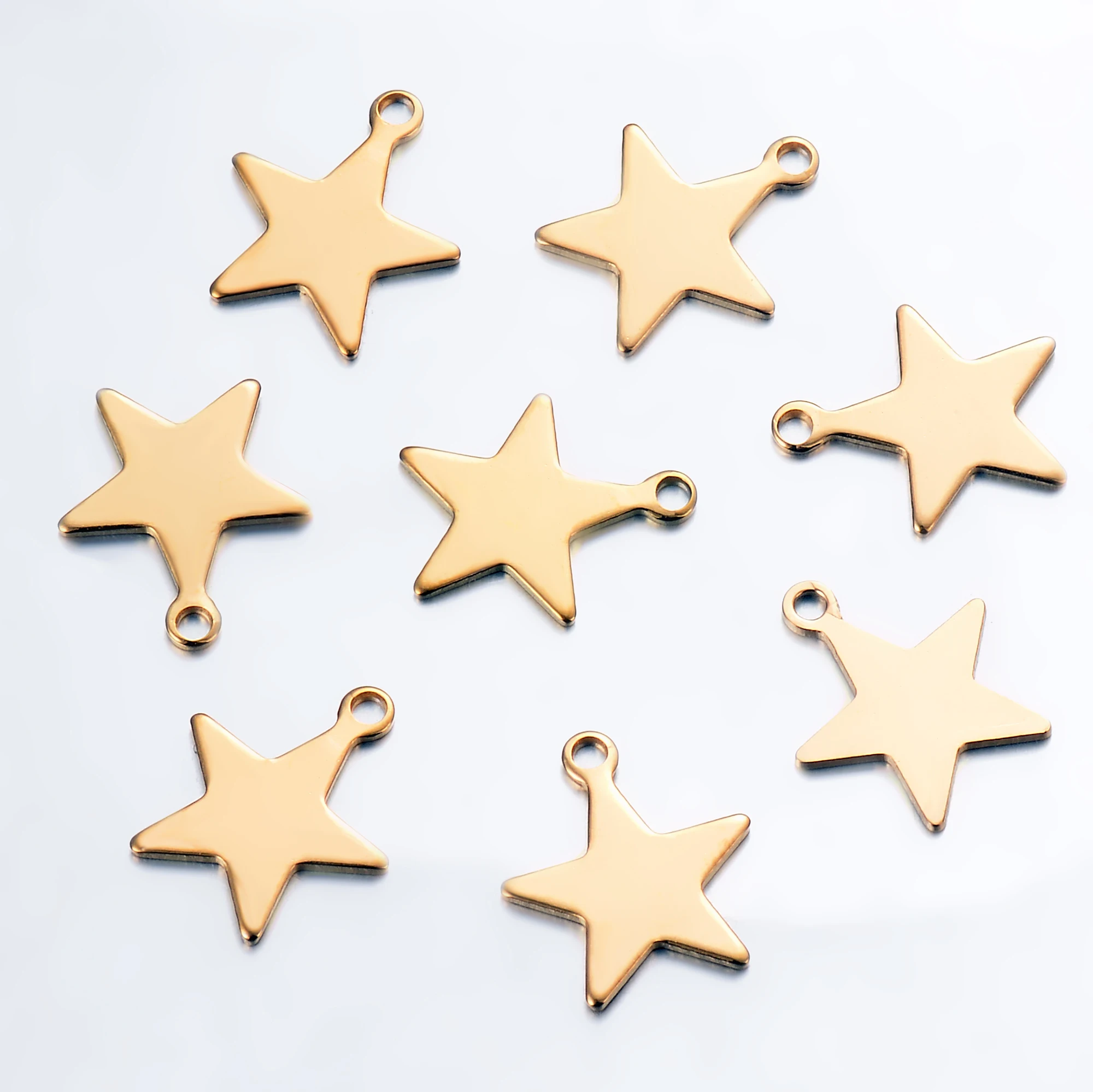 20pcs Gold Tone Stainless Steel Small Star Jewelry Charm,DIY Jewelry Makings ,Hypoallergenic and not turn off color