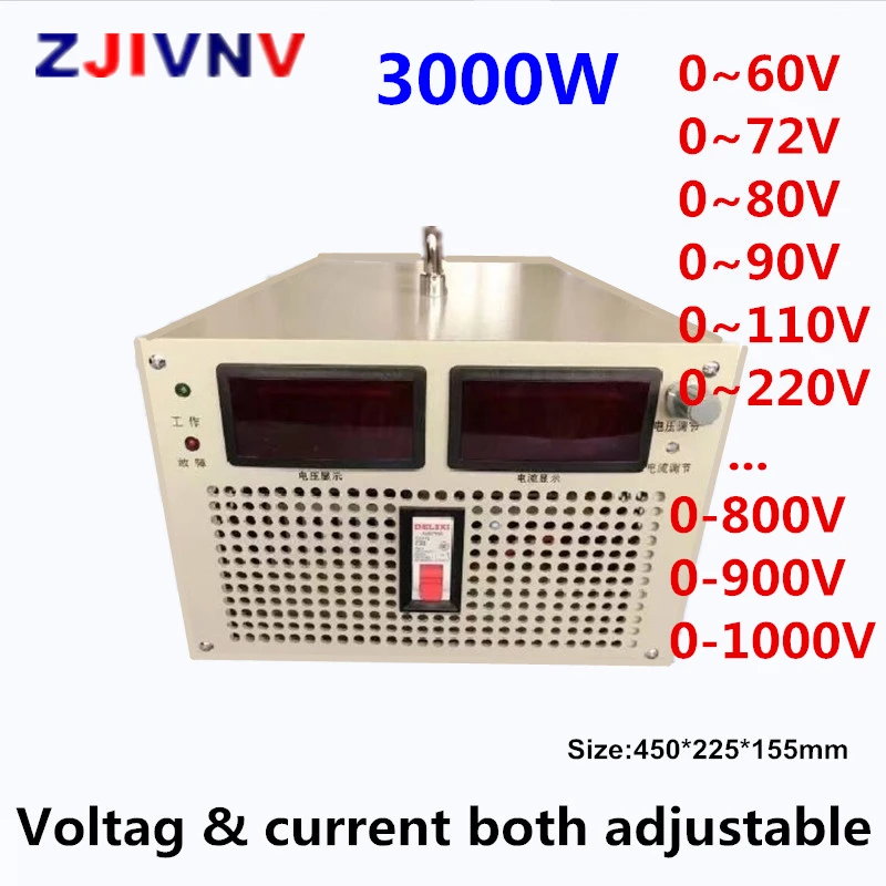 Fonte de Alimentação de Comutação 3000w 24v 36v 300v 400v 500v 600v 700v 800v 1000v Smps Ac-dc Ajustáveis