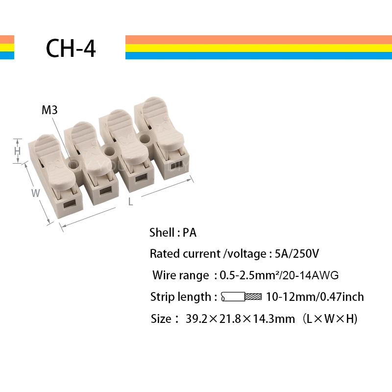 10/30/50/100PCS Home Led Light Quick Wire Connectors 1/2/3/4/5/6/12 position Push-in Cable Electrical Connectors Terminals Block