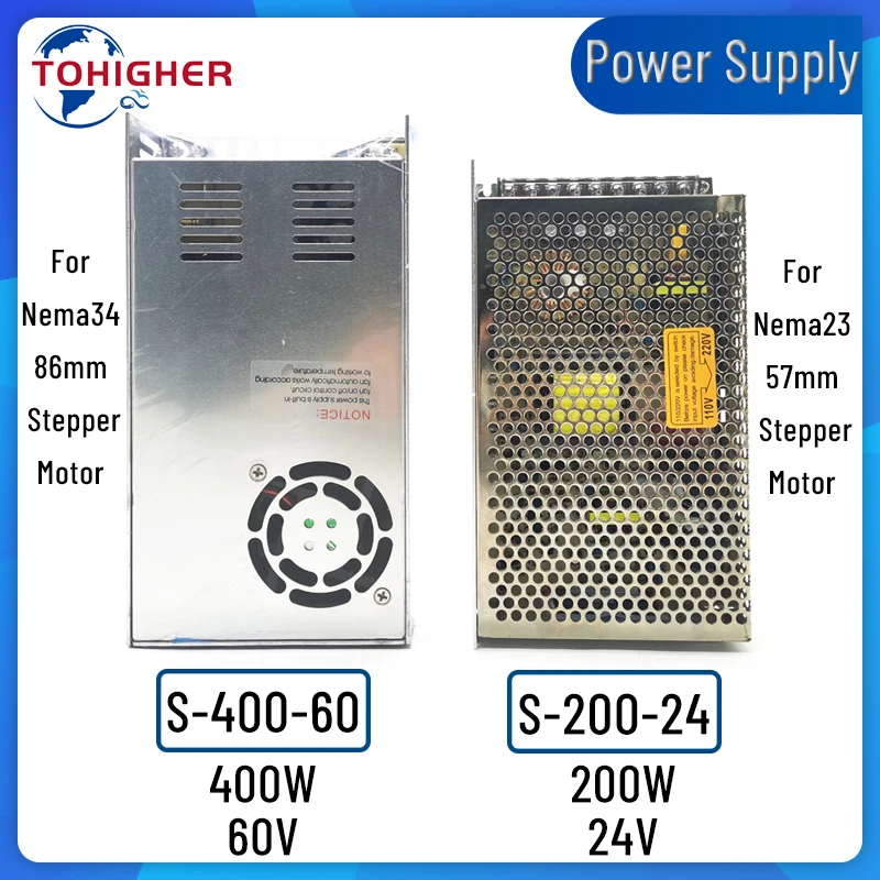 Motor Switching Power Supply S-200-24 200W DC24V 8.5A S-400-60 400W 60V 6.6A DC60V Transformers for LED