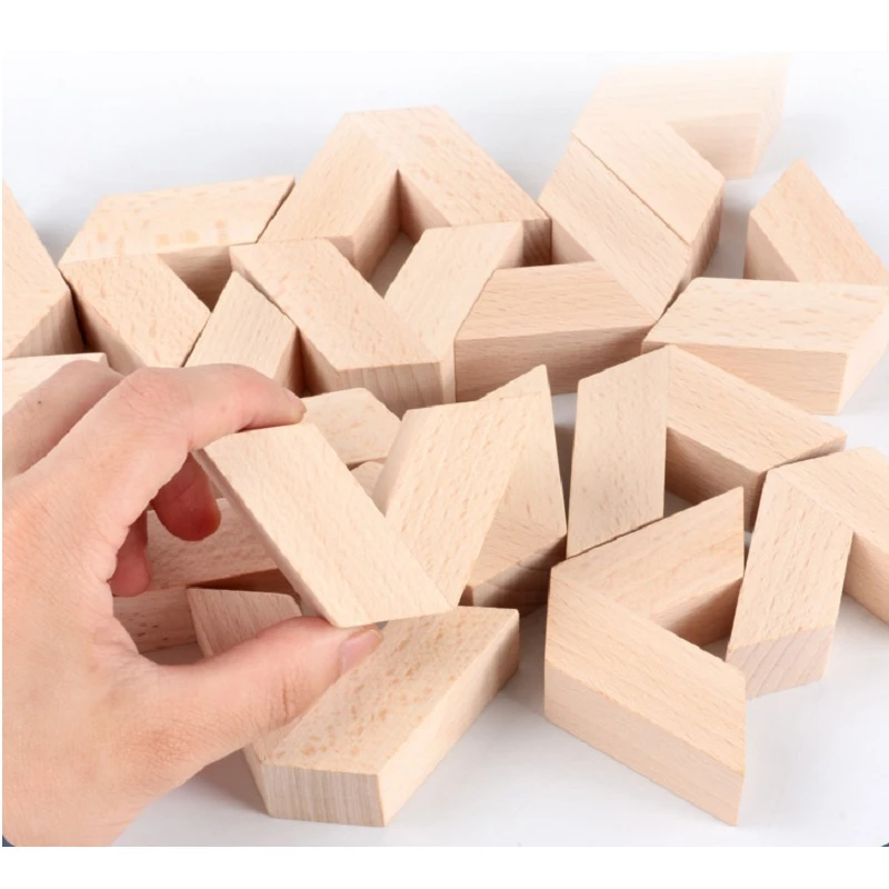 Wooden 16pc Varius Building Blocks Stacking Game Toys For Children Early Educational Learning