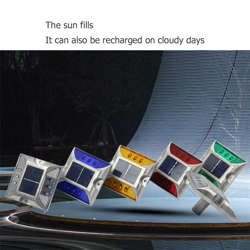 Ourfeng Solar Indicator Lichten Strobe Aluminium Led Waterdichte IP68 Druksterkte En Stofdicht Knipperend Stoplicht
