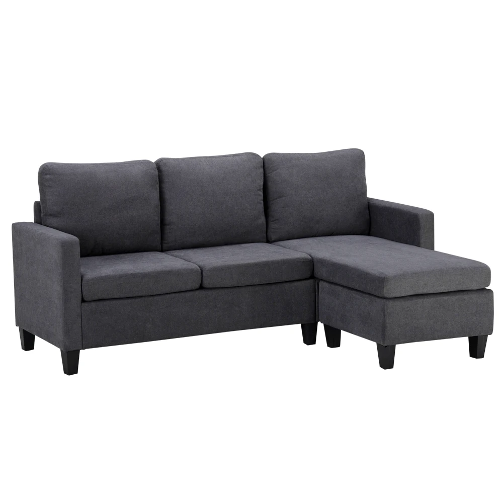 Double Chaise Longue Combination Sofa Dark Grey For Living Room Modern Style Sofa