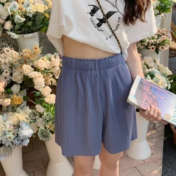 new Korean style pleated loose casual five-point pants Women's wide-leg shorts are thin and high-waist