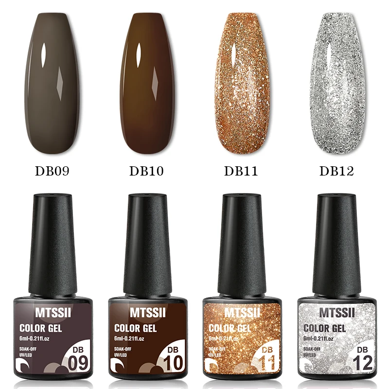 Mtssii 10/6/4 pçs uv gel conjunto de verniz de gel semi permanente brilho cor gel embeber uv led gel verniz diy manicure kit