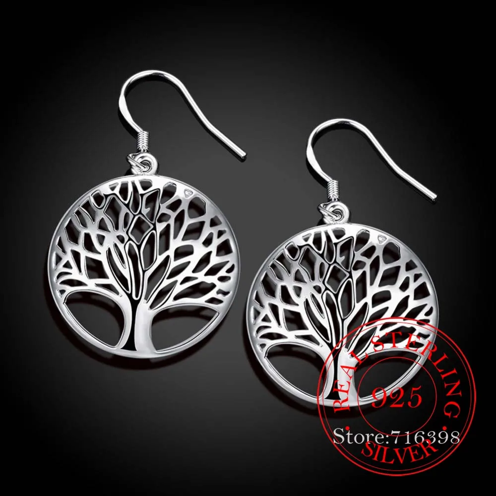 925 Sterling Silver Earring Korean Tassel Vintage Tree of Life Long Dangle Earrings For Women 2020 Engagement Wedding Jewelry