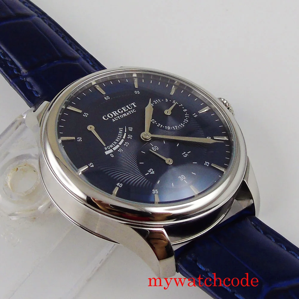 CORGEUT-Reloj de pulsera de oro rosa para hombre, cronógrafo deportivo de 42MM con calendario, 48 horas de movimiento, ST1780