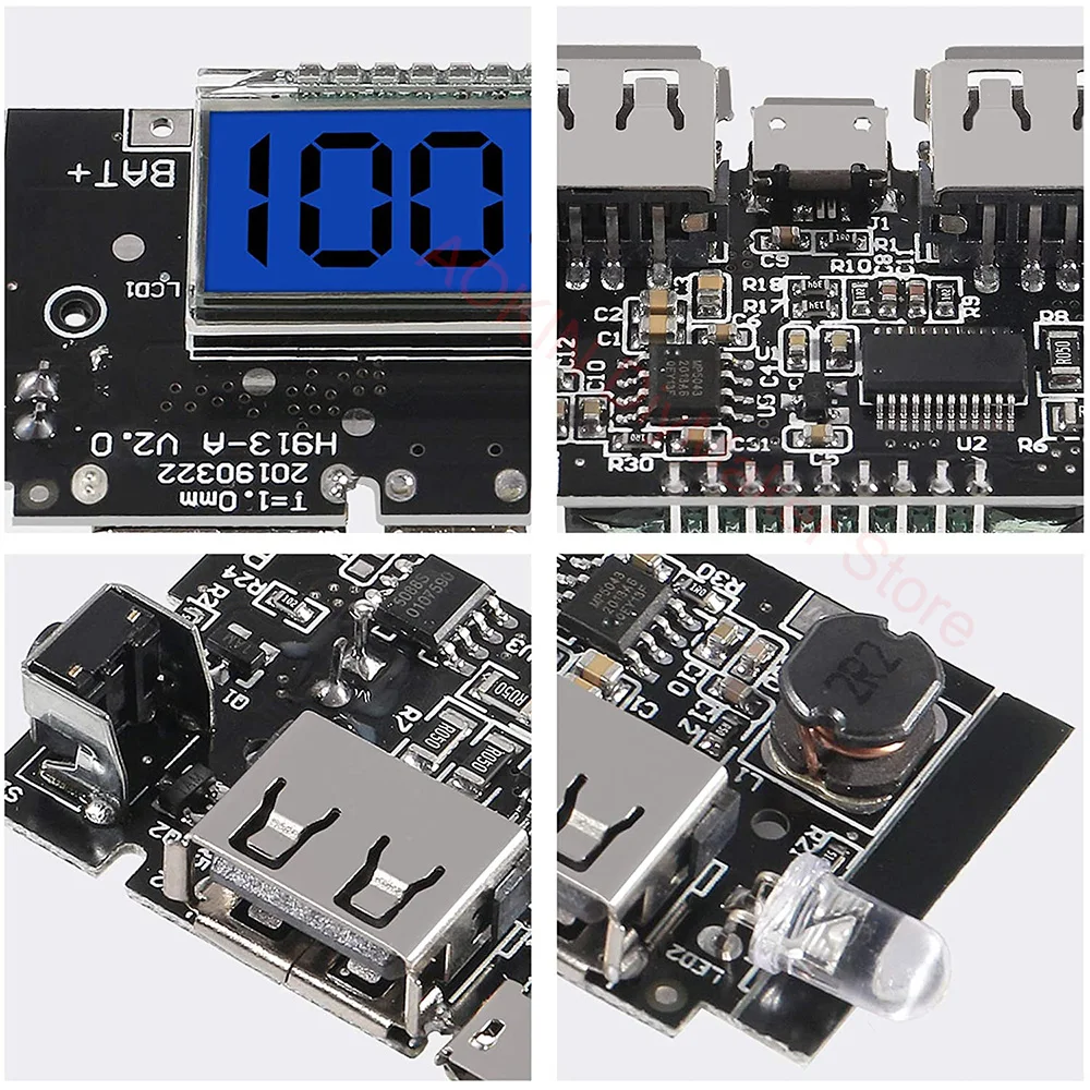 Dual USB 5V 1A 2.1A Mobile Power Bank 18650 Lithium Battery Charger Board Module Digital PCB