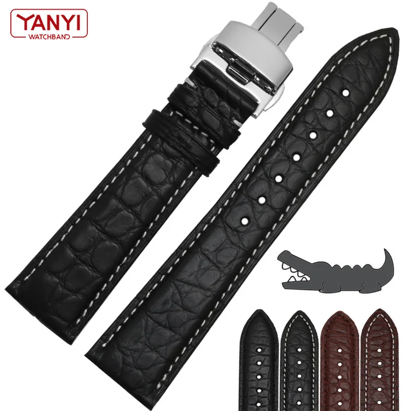 Alligator Leather Watchband 18mm 20mm 21 22mm Genuine leather bracelet high-grade watch band handmade strap watches accessories