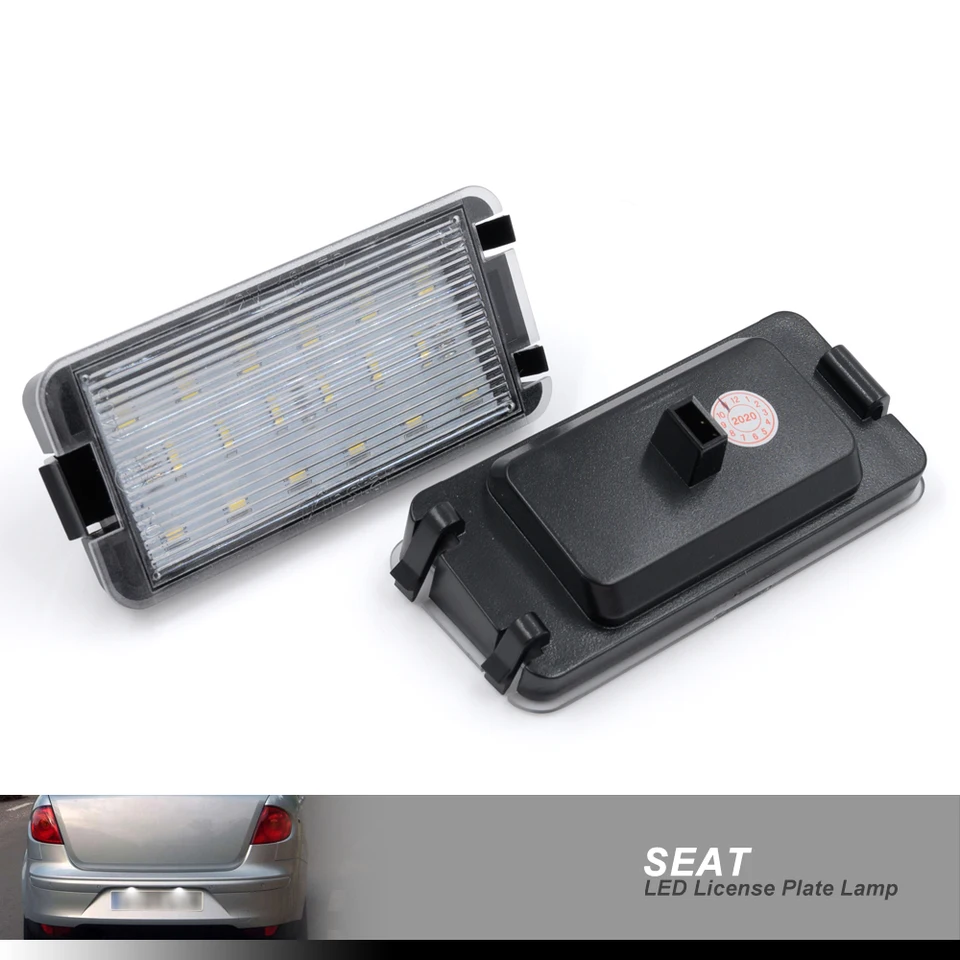 Njssjd Lot 2 Lampes LED Plaque Immatriculation Seat Ibiza Leon Toledo - Blanc 6500K