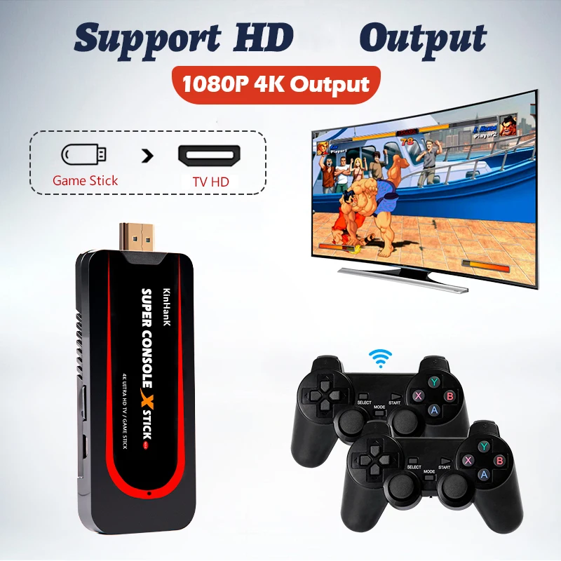 Super Console X 4K Game Stick Mini Video Game Console TV Box Function Built in 50000+ Games for PSP/PS1/N64/SNES/NDS