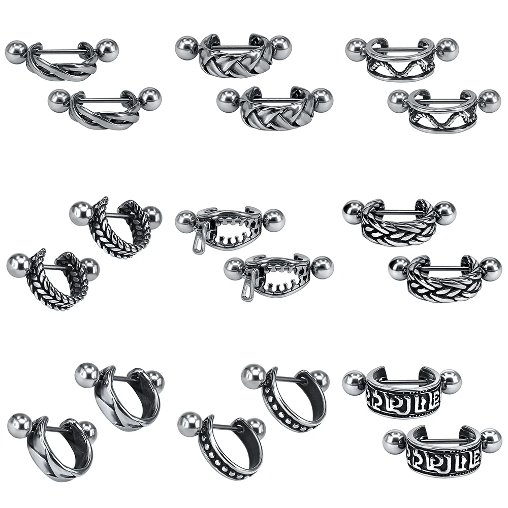 ZS 28 Style Punk Style Small Round Hoop Earrings for Men Women Stainless Rock Roll Steel Earring Vintage Hip Hop Ear Jewelry