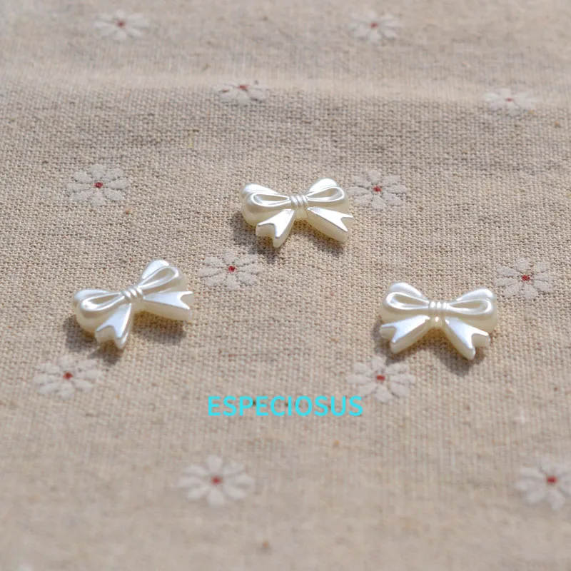 Beige Color Bowknot Spacer 19MM Cute Bow ABS Pearl Beads For Earring Making Departments ABS Pendants Jewelry Making Accessory