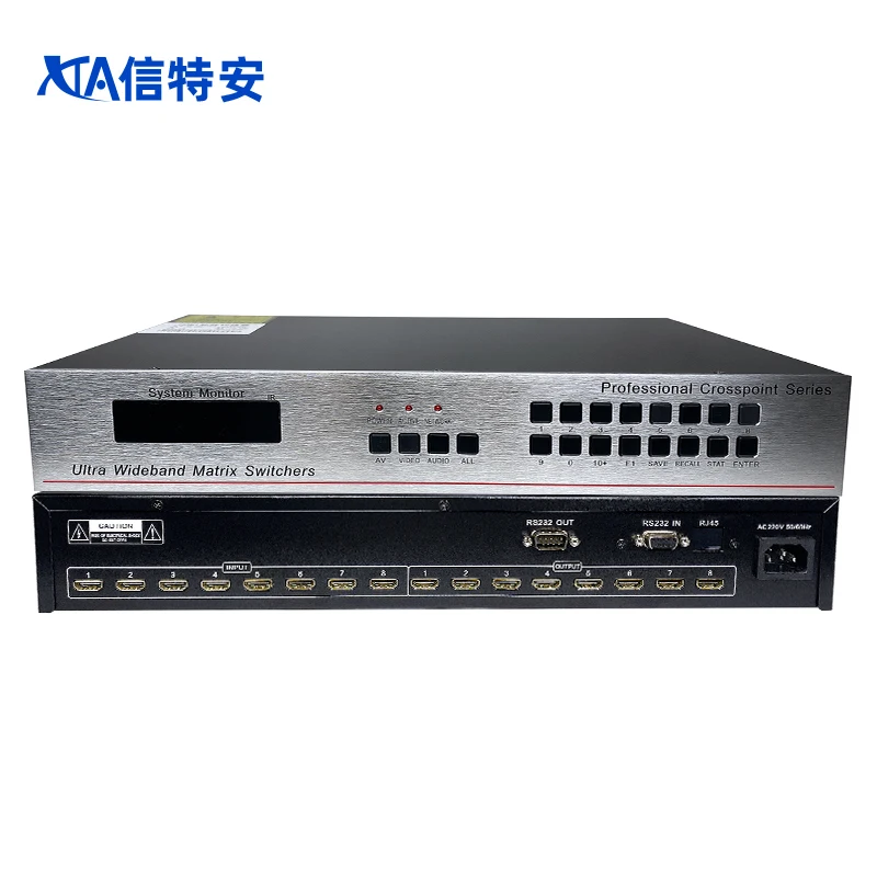 4K@60Hz 4x4 8*8 HD video wall controller with 4/8 channels and rotatable for advertise playing equipments