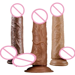 Moonuo exótico feminino masturbador saudável cola macia realista suave dildo ventosa para as mulheres grande pau brinquedos sexuais