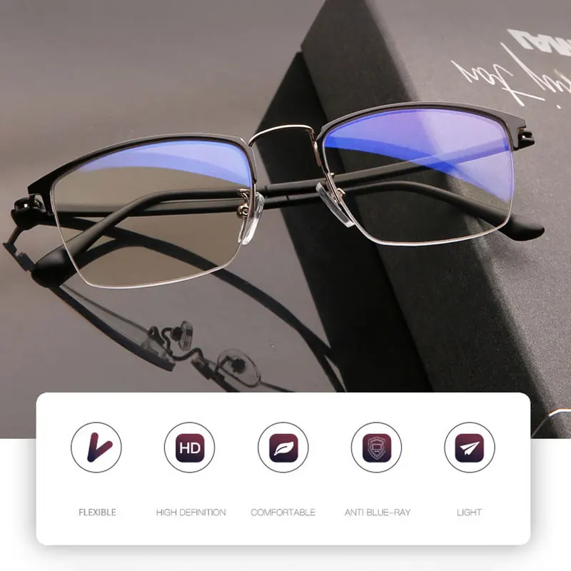 TR-90 Anti-Blue Ray  Anti-Radiation Reading Glasses Frame  Men and Women Style Automatic Smart Zoom For Both Near and Far