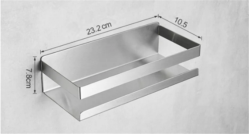 Кухонная полка, матовый никель, контейнер из нержавеющей стали, настенный держатель без гвоздей