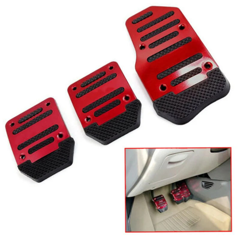 CSSYL Exclusive Dealing Fashion Red Universal Non Slip Foot Pedals Vehicle Pad Cover Car Interior Decor Car Accessories Trims