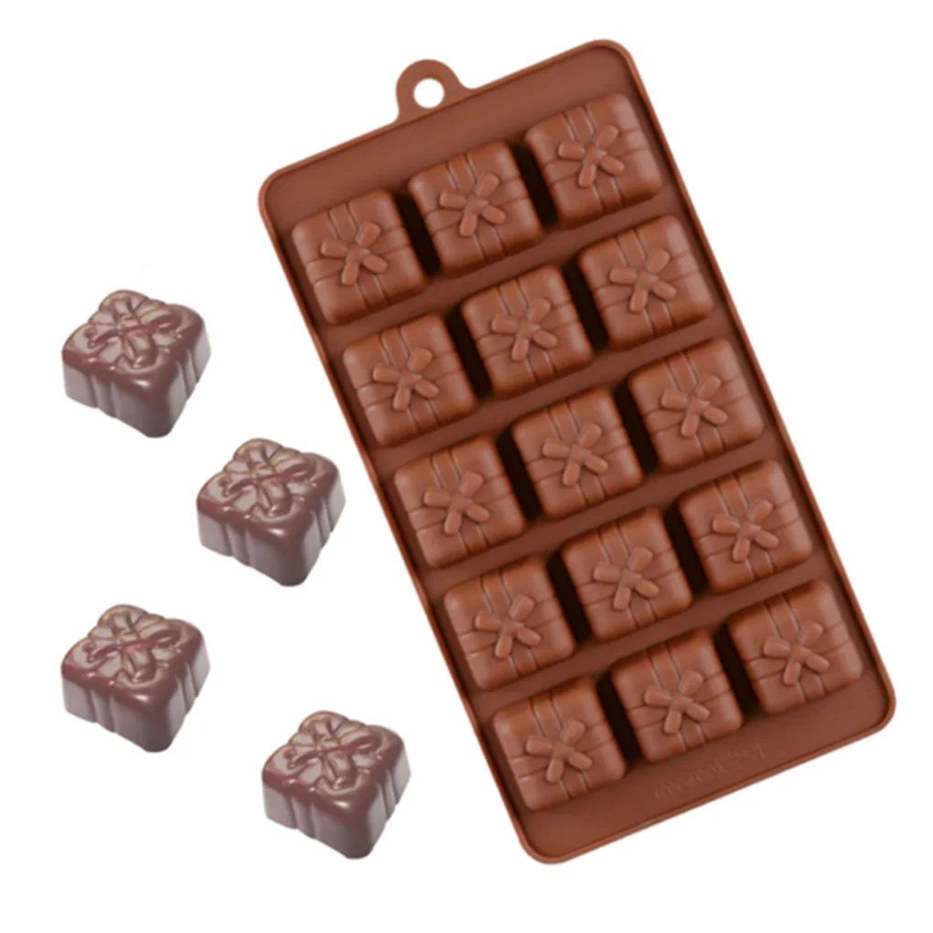 

Chocolate Mold Christmas Gift Box Silicone Candy Mould 15 Cavity Bakery Tool DIY Dessert Accessories