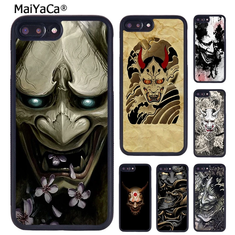 Japanese Oni Hannya Demon Mask Phone Case For iphone SE2020 15 14 6S 7 8 plus 11 12 13 Pro  XR XS Max coque Cover Shell