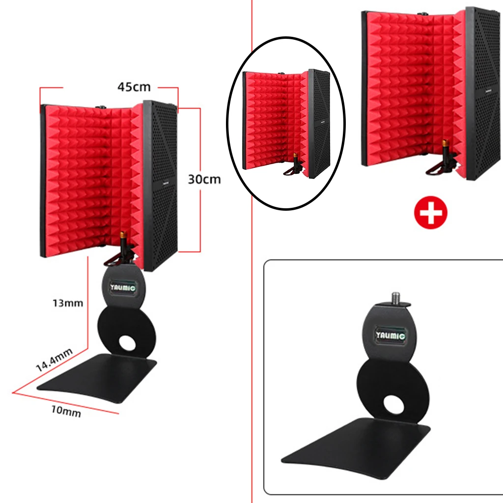 Sound Absorbing Screen Panel Vocal Recording Microphone Isolation Shield Plate for Recording Broadcast Isolation Shield