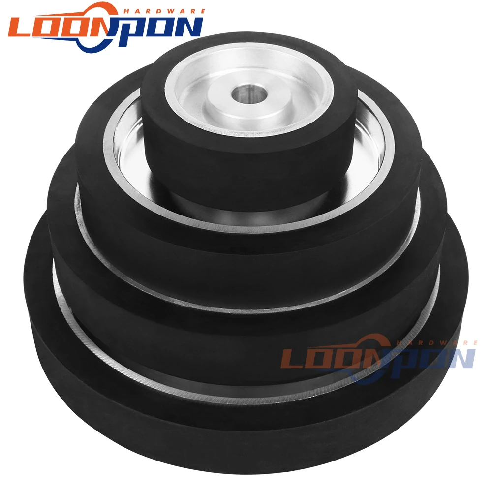 150mm Flat Rubber Contact Wheel Serrated Belt Grinder Contact Wheel Rubber Wheel 25.4mm Bore 50mm Thickness 1Pc