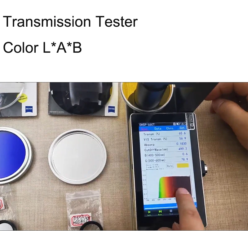 Plastic and filters tester Spectrum transmittance % OHSP660T Spectrometer handheld