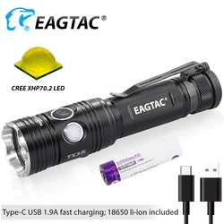 EAGTAC TX3L XHP70 LED Flashlight Powerful Super-Bright-Torch 3000 Lumens USB Rechargeable SFT40 CW Hunting Camping 18650 Battery