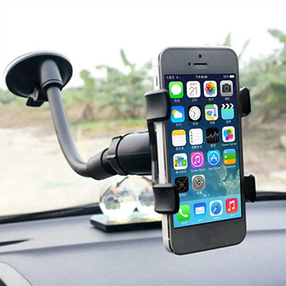 

80% Hot Sell Universal Rotating Flexible Pipe Cell Phone Holder Car Windshield Sucker Mount for GPS