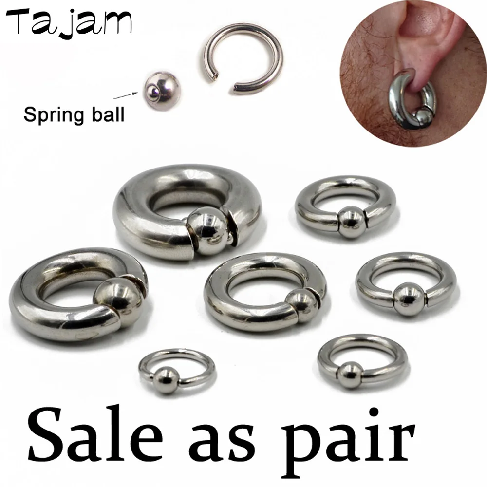 1 Pair Stainless Steel Captive Hoop Rings BCR Tragus Ear Piercing Nose Closure Nipple Bar Lip Body Piercing Jewelry 16G-00G