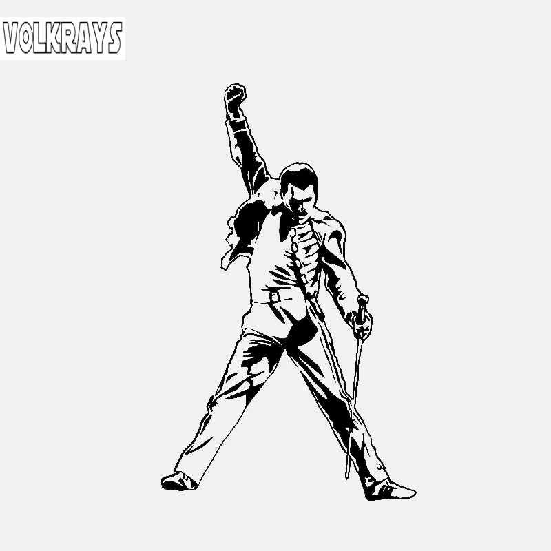 Volkrays Personality Car Sticker Freddie Mercury Rock Classic Accessories Reflective Vinyl Decal Black/Silver,15cm*9cm