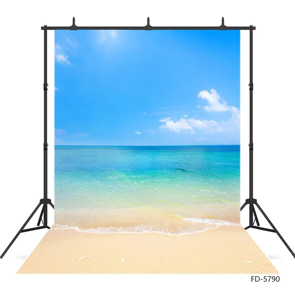 Sand Beach Scenery Photographic Backdrop Computer Printed Fond Background for Children Baby Portrait Photoshoot Photo Studio